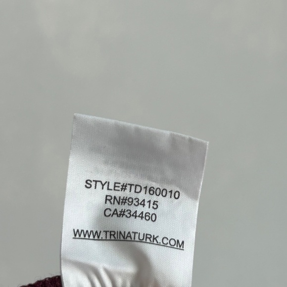 Trina Turk size 14 jumpsuit burgundy sequin collar wide leg sleeveless NEW - Picture 16 of 16